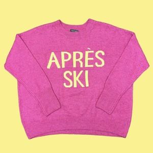 Vince Camuto Womens Sweater Small Pink Long Sleeve Apres Ski Barbiecore Pullover